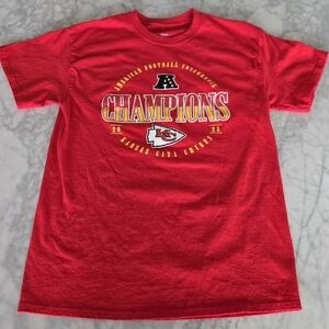 NFL Men's Athletic Red Kansas City Chiefs LVIII Conference Champs T-shirt Size M